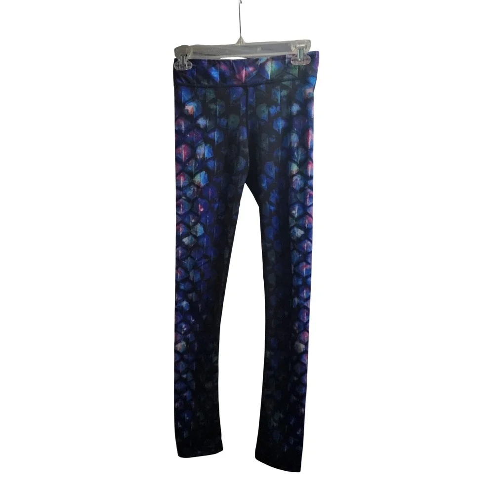 Fin Fun Youth XL Leggings Geometric Print Blue Purple Athletic‎ Pants Kids